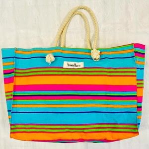 NWOT Neiman Marcus Canvas Beach Tote